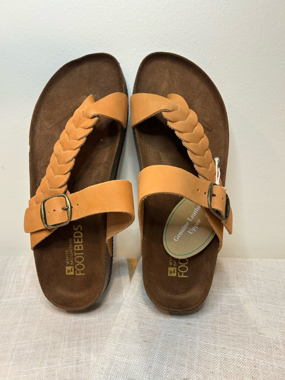 White Mountain Footbeds Braided Strap Sandals
